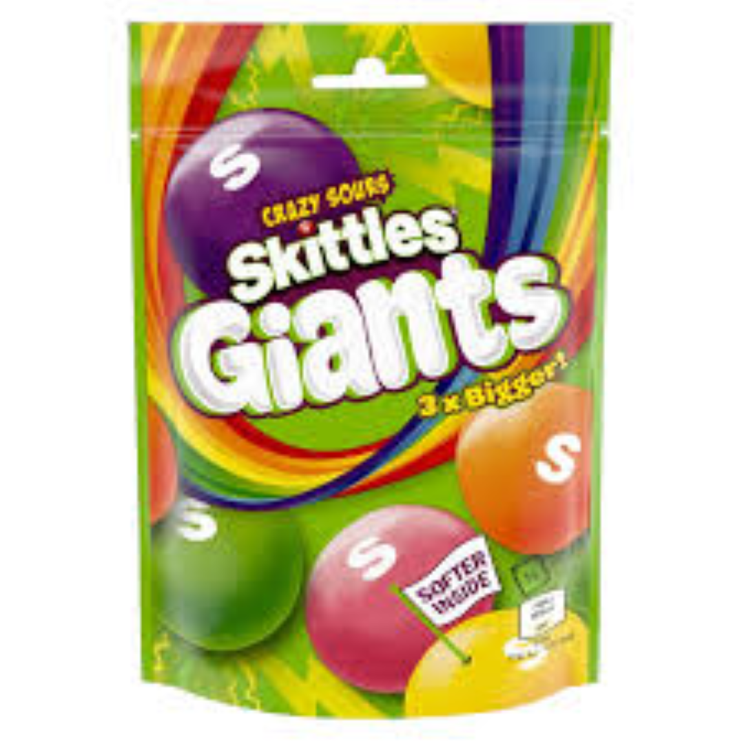 SKITTLES GIANTS CRAZY SOURS BAG 132G